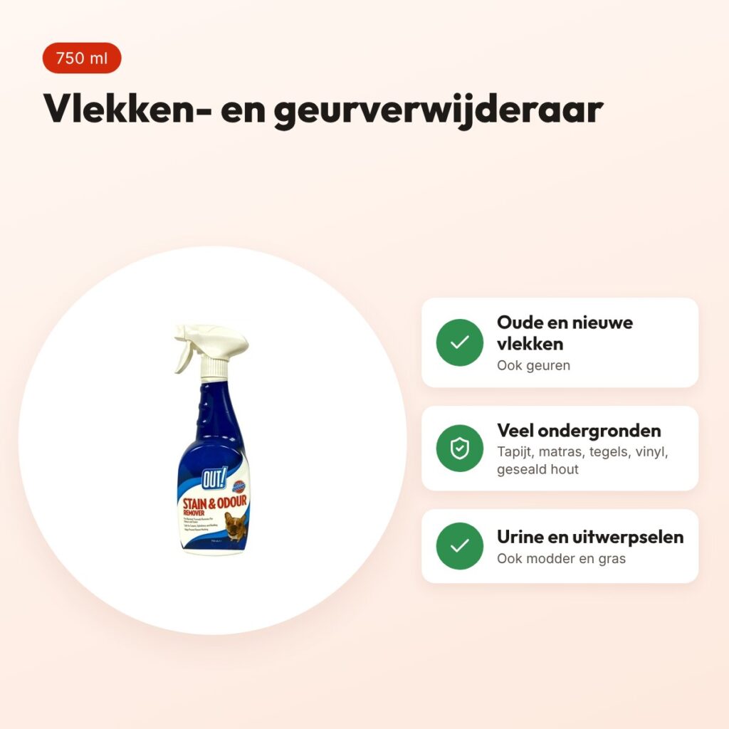 Out! Stain & Odour Remover 750 ml – vlekken- en geurverwijderaar – voordelen