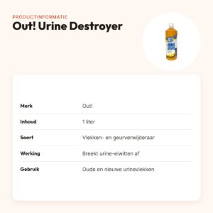 Out! Urine Destroyer 1 liter – vlekken- en geurverwijderaar voor urine – productinformatie