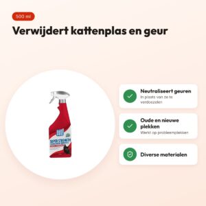 Out! vlekken- en geurverwijderaar 500 ml – spray voor kattenplas – voordelen