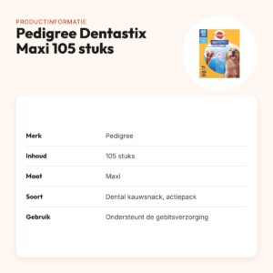 Pedigree Dentastix Maxi kauwsnacks 105 stuks – actiepack voor honden – productinformatie