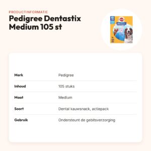 Pedigree Dentastix Medium kauwsnacks 105 stuks – actiepack voor honden – productinformatie