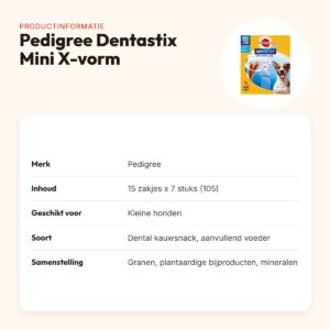 Pedigree Dentastix Mini X-vorm multipack 105 stuks – voor kleine honden – productinformatie
