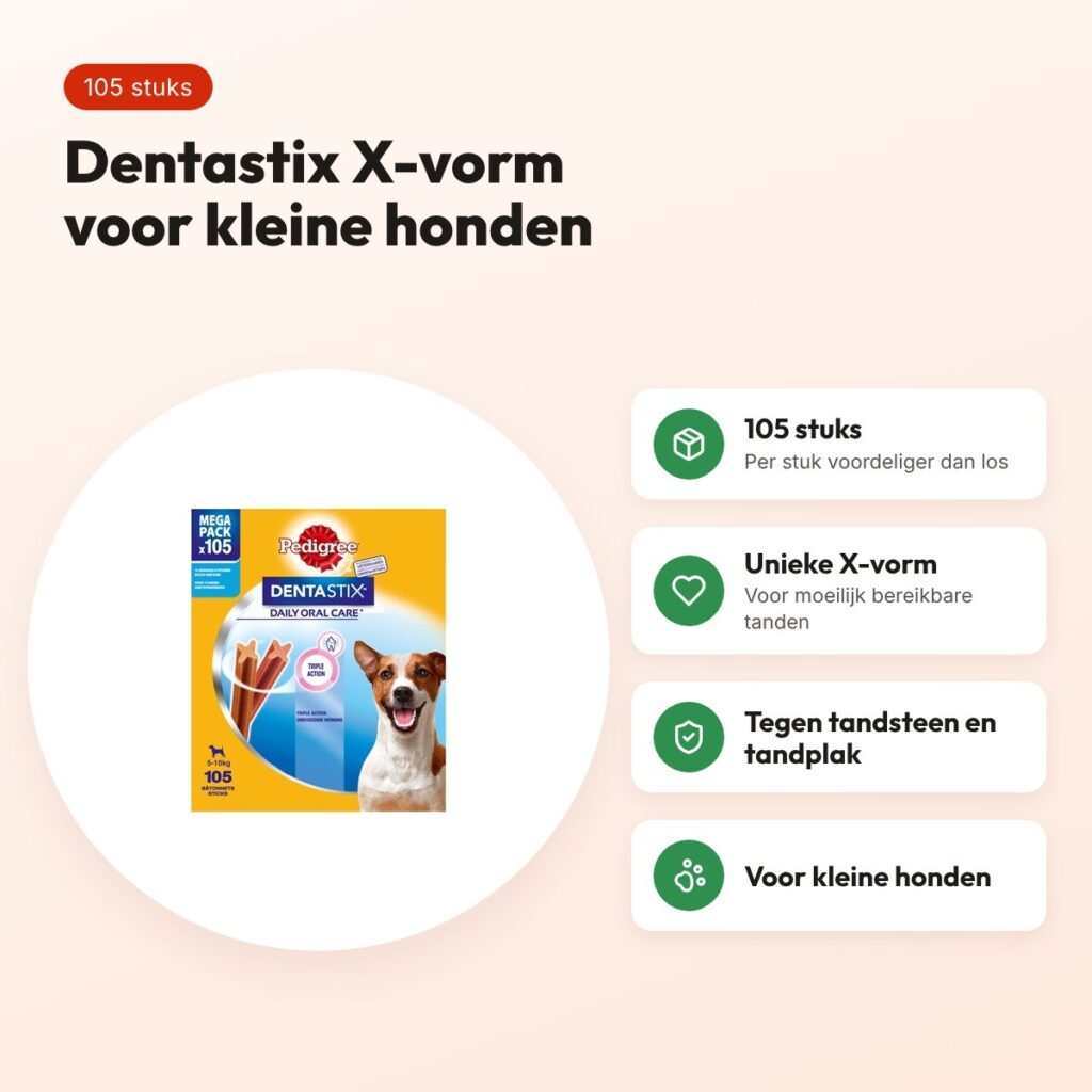Pedigree Dentastix Mini X-vorm multipack 105 stuks – voor kleine honden – voordelen