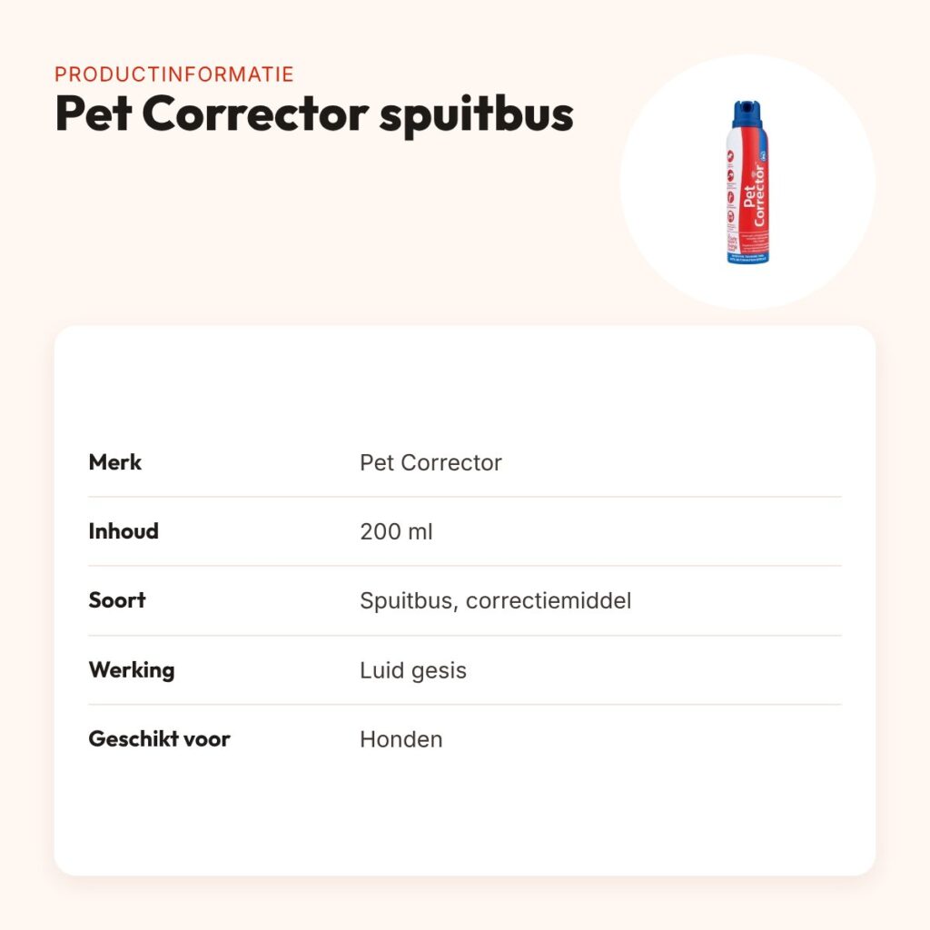 Pet Corrector spuitbus 200 ml – diervriendelijk correctiemiddel voor honden – productinformatie