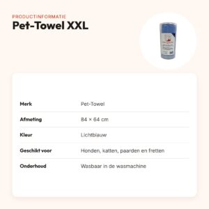 Pet-Towel absorberende handdoek huisdier XXL 84 x 64 cm – lichtblauw – productinformatie