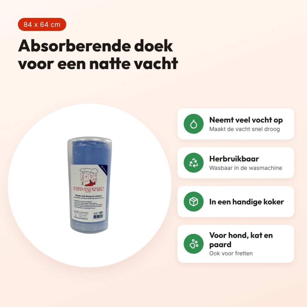 Pet-Towel absorberende handdoek huisdier XXL 84 x 64 cm – lichtblauw – voordelen