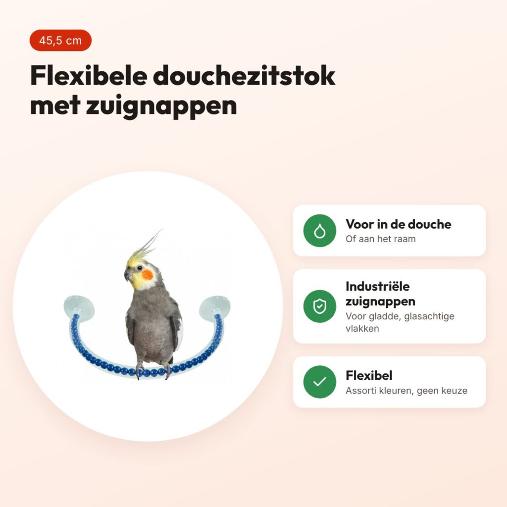 Petlala Happy Shower Perch douchezitstok 45,5 cm – flexibel, met zuignappen – voordelen