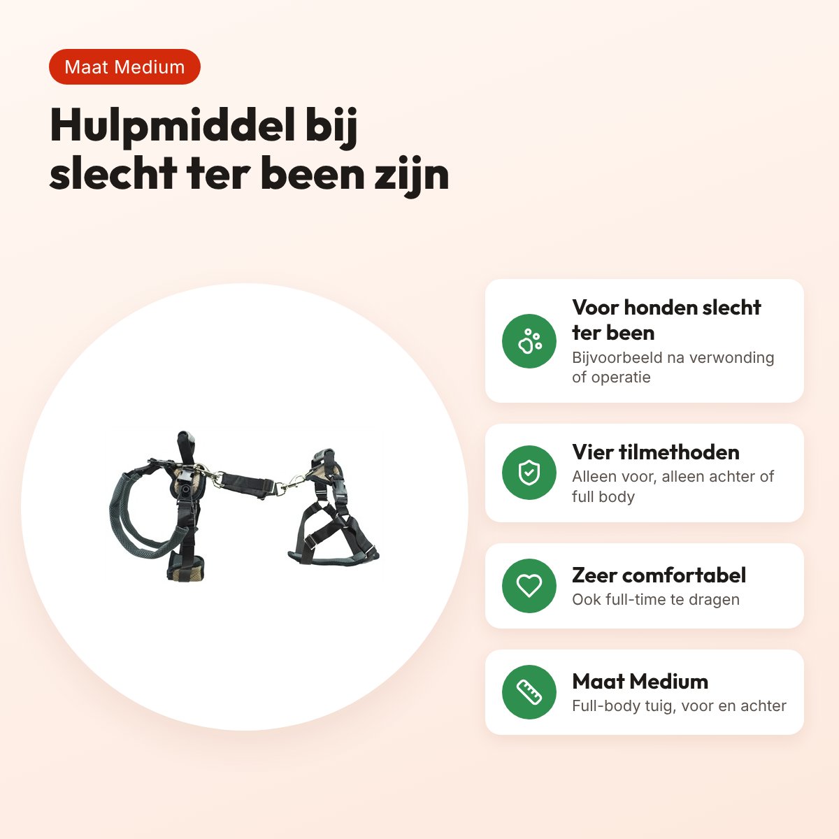 Petsafe Carelift full-body tuig Medium – voor en achter, 4 tilmethoden – voordelen