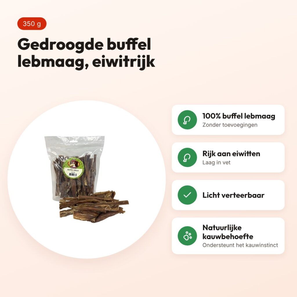 Petsnack buffel grills 350 g – kauwsnack van buffel lebmaag – voordelen