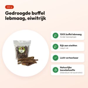 Petsnack buffel grills 350 g – kauwsnack van buffel lebmaag – voordelen