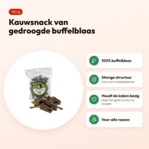 Petsnack buffel twist 150 g – kauwsnack van buffelblaas – voordelen