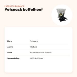 Petsnack buffelhoef 10 stuks – harde kauwsnack voor honden – productinformatie