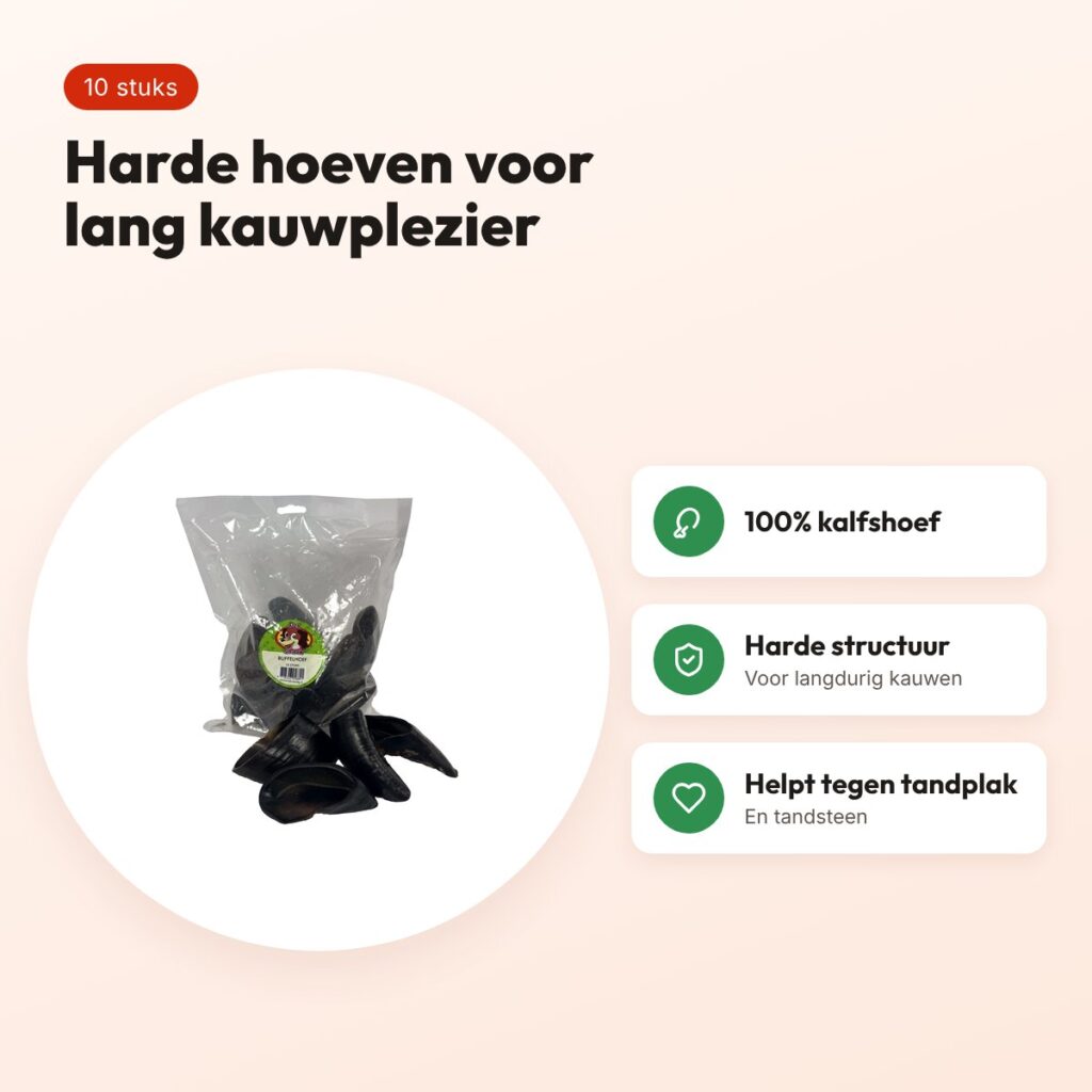 Petsnack buffelhoef 10 stuks – harde kauwsnack voor honden – voordelen