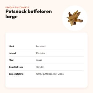 Petsnack buffeloren large met vlees 25 stuks – kauwsnack – productinformatie