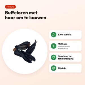 Petsnack buffeloren met haar 20 stuks – kauwsnack voor honden – voordelen