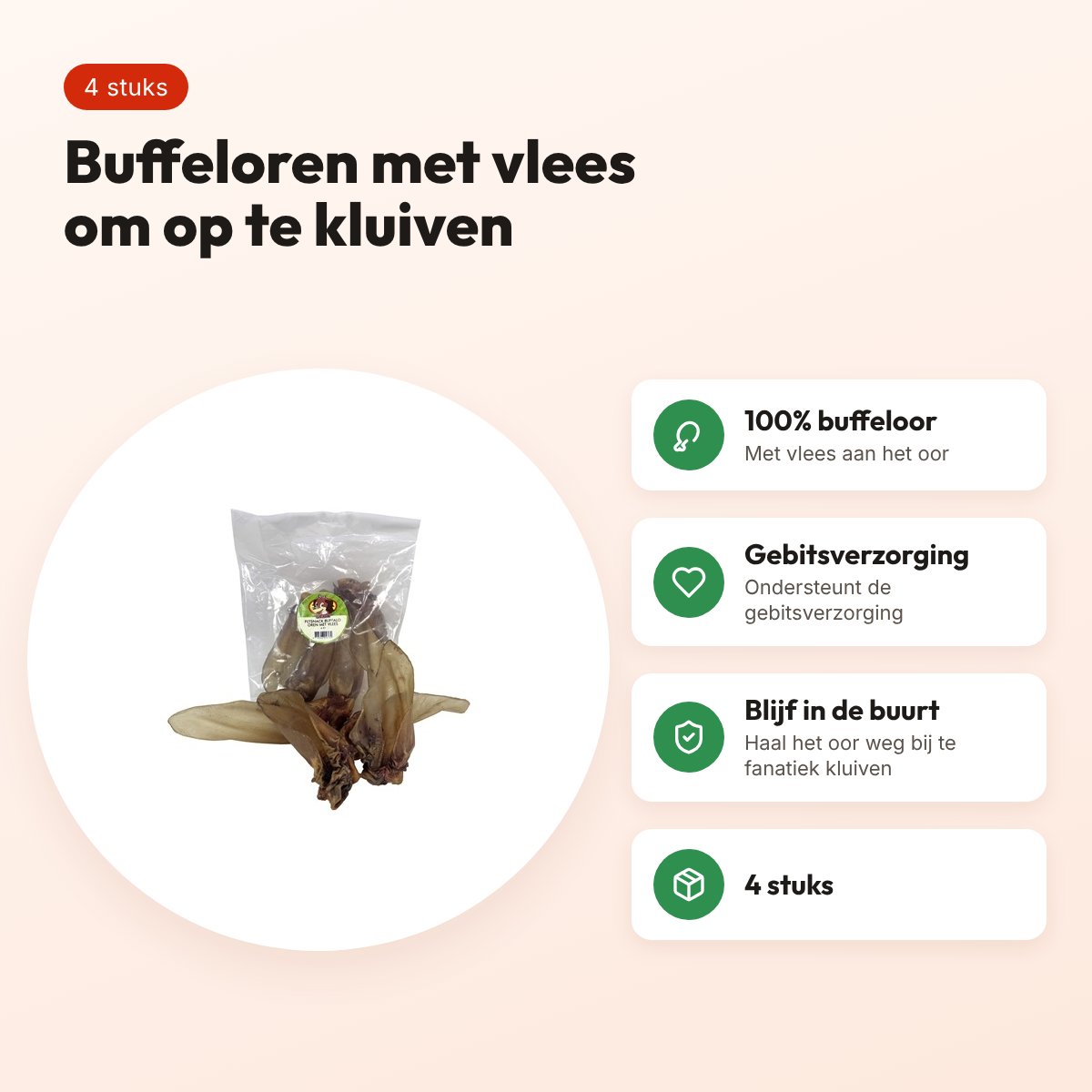 Petsnack buffeloren met vlees 4 stuks – kauwsnack voor honden – voordelen