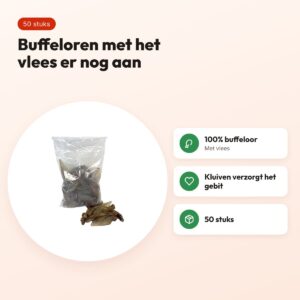 Petsnack buffeloren met vlees 50 stuks – kauwsnack voor honden – voordelen