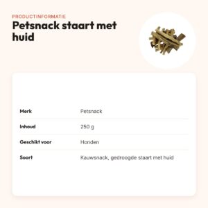 Petsnack buffelstaart met huid 250 g – kauwsnack voor honden – productinformatie