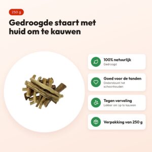 Petsnack buffelstaart met huid 250 g – kauwsnack voor honden – voordelen