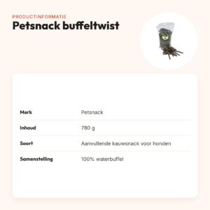 Petsnack buffeltwist 780 g – gedraaide kauwsnack van waterbuffel – productinformatie