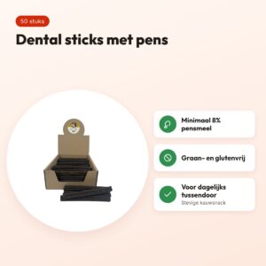 Petsnack dental sticks pens graanvrij/glutenvrij 50 stuks – voordelen