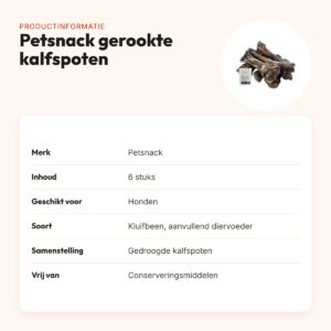 Petsnack gerookte kalfspoten 6 stuks – kauwsnack voor honden – productinformatie