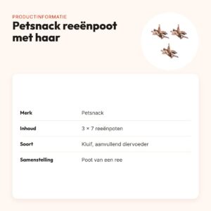 Petsnack hondenkluif reeënpoot met haar – multipack 3 x 7 stuks – productinformatie