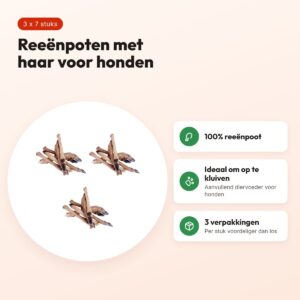 Petsnack hondenkluif reeënpoot met haar – multipack 3 x 7 stuks – voordelen