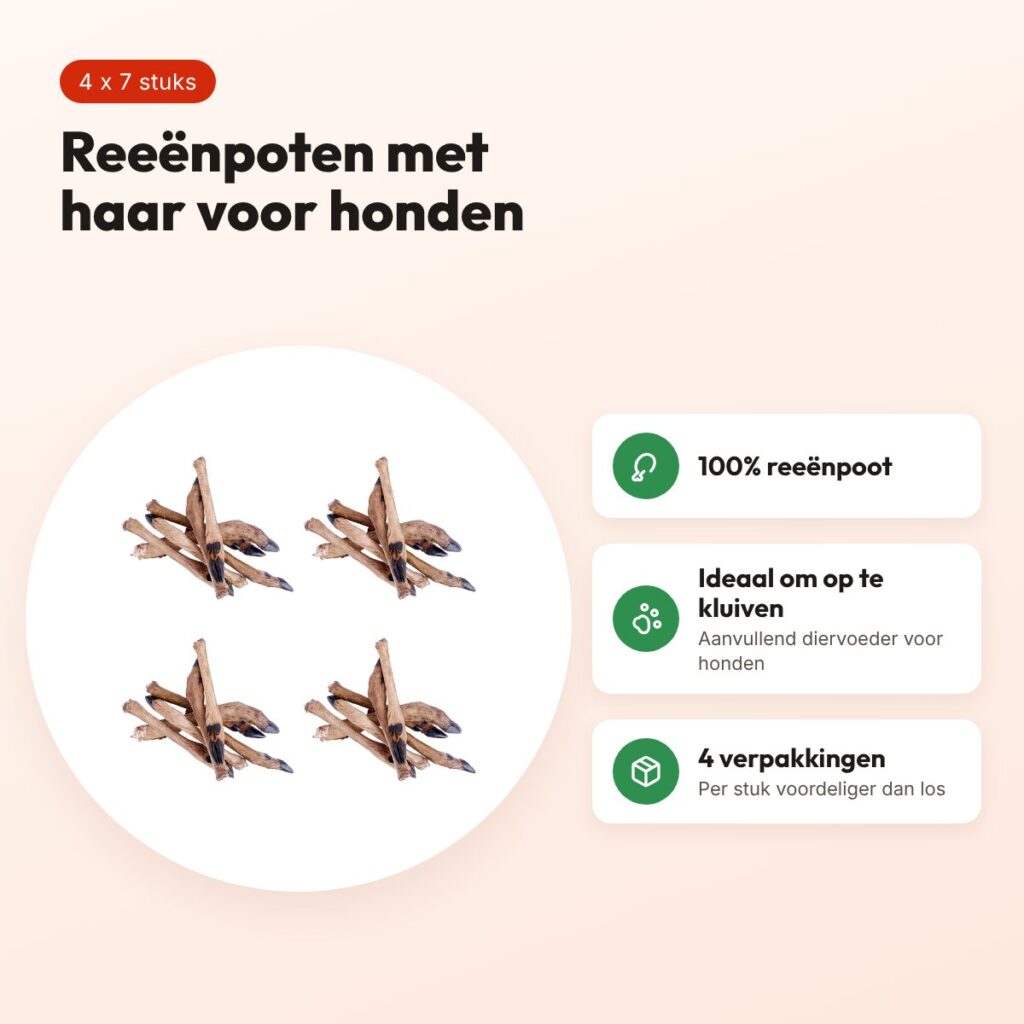 Petsnack hondenkluif reeënpoot met haar – multipack 4 x 7 stuks – voordelen