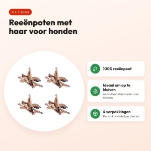 Petsnack hondenkluif reeënpoot met haar – multipack 4 x 7 stuks – voordelen