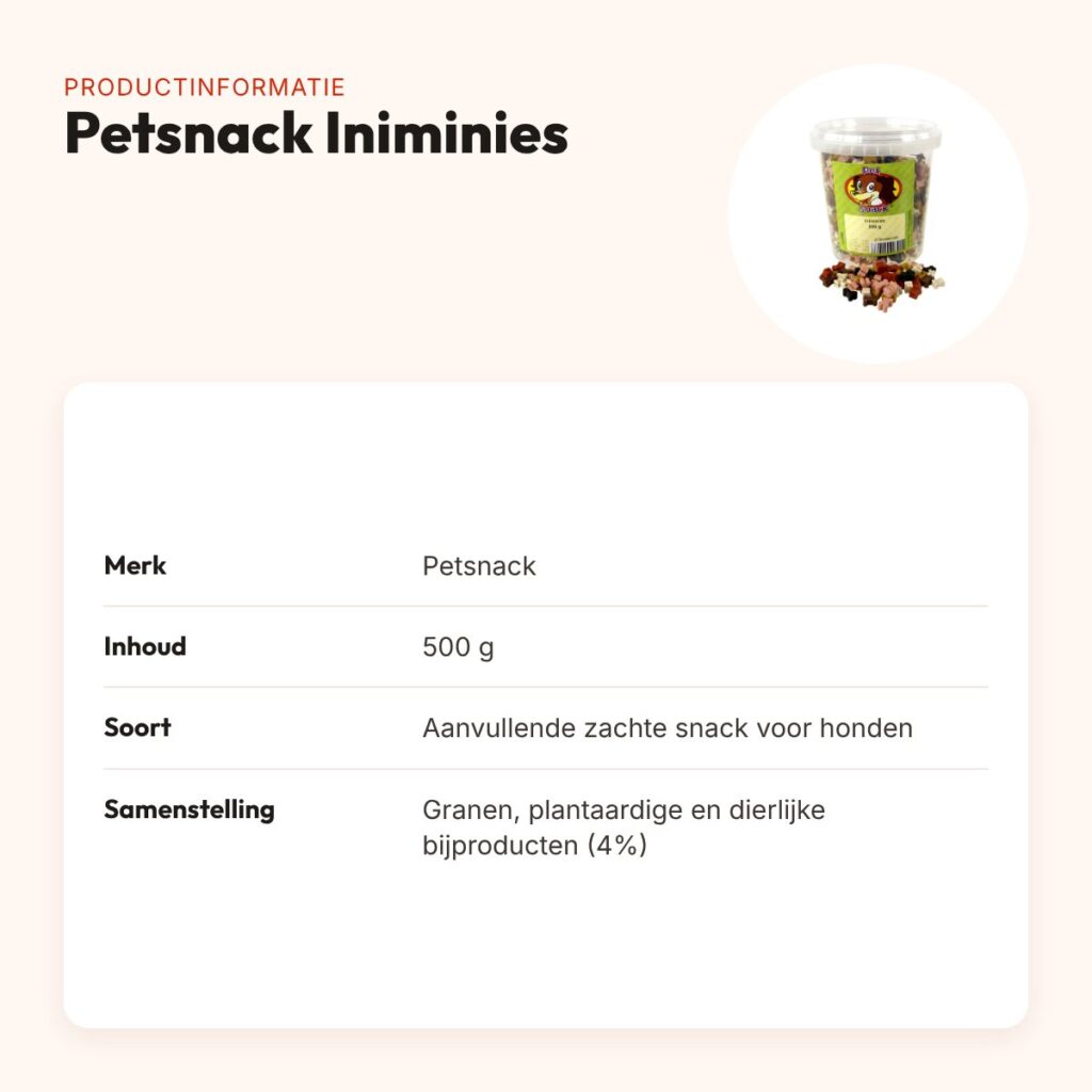 Petsnack Iniminies hondenkoekjes 500 g – kleine botjes in mix – productinformatie