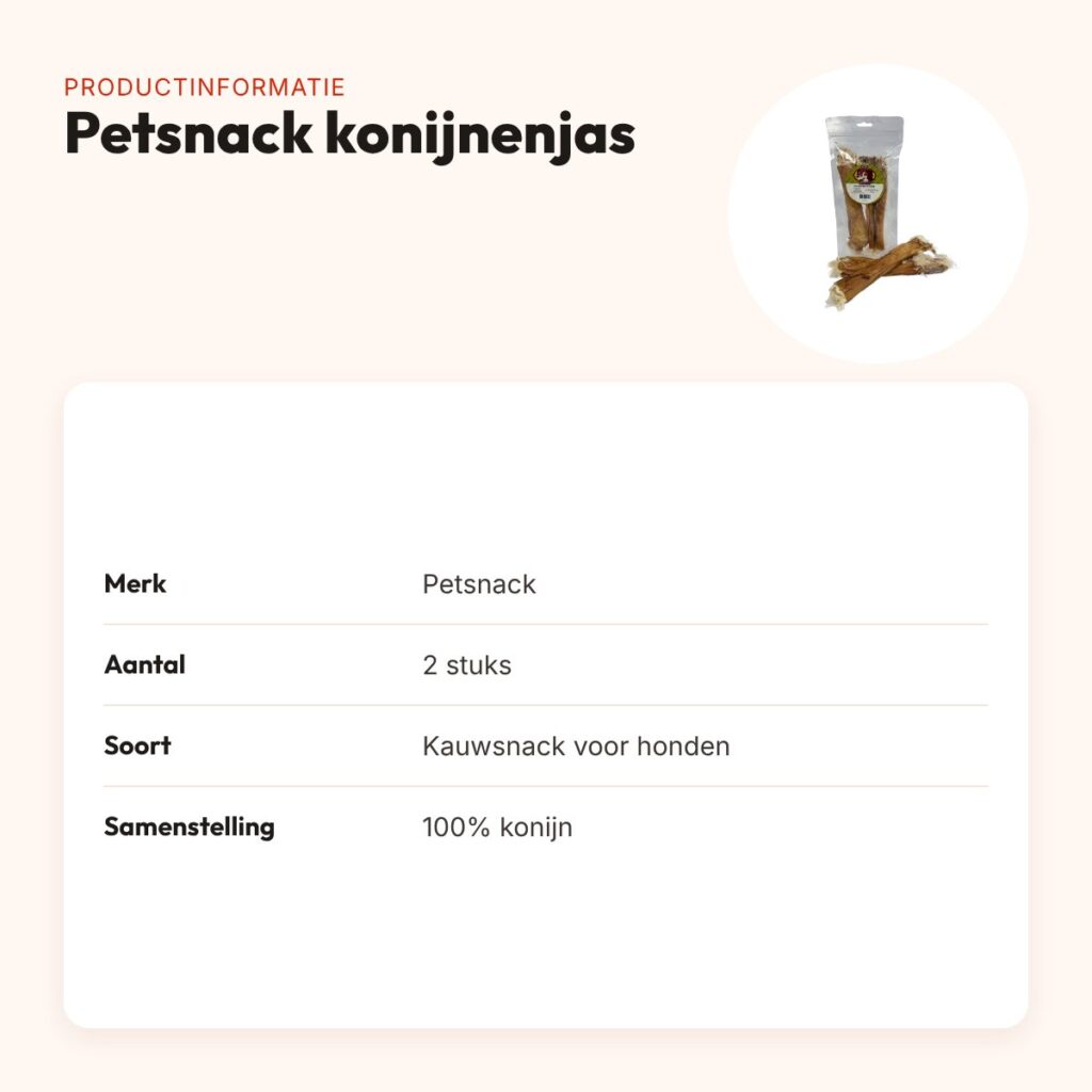 Petsnack konijnenjas 2 stuks – kauwsnack van konijnenhuid met haar – productinformatie