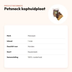 Petsnack kophuidplaat 1 stuk – kauwsnack van runderhuid – productinformatie