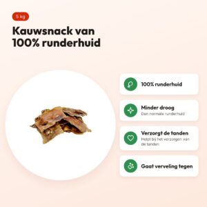 Petsnack kophuidplaat 5 kg – kauwsnack van runderhuid – voordelen