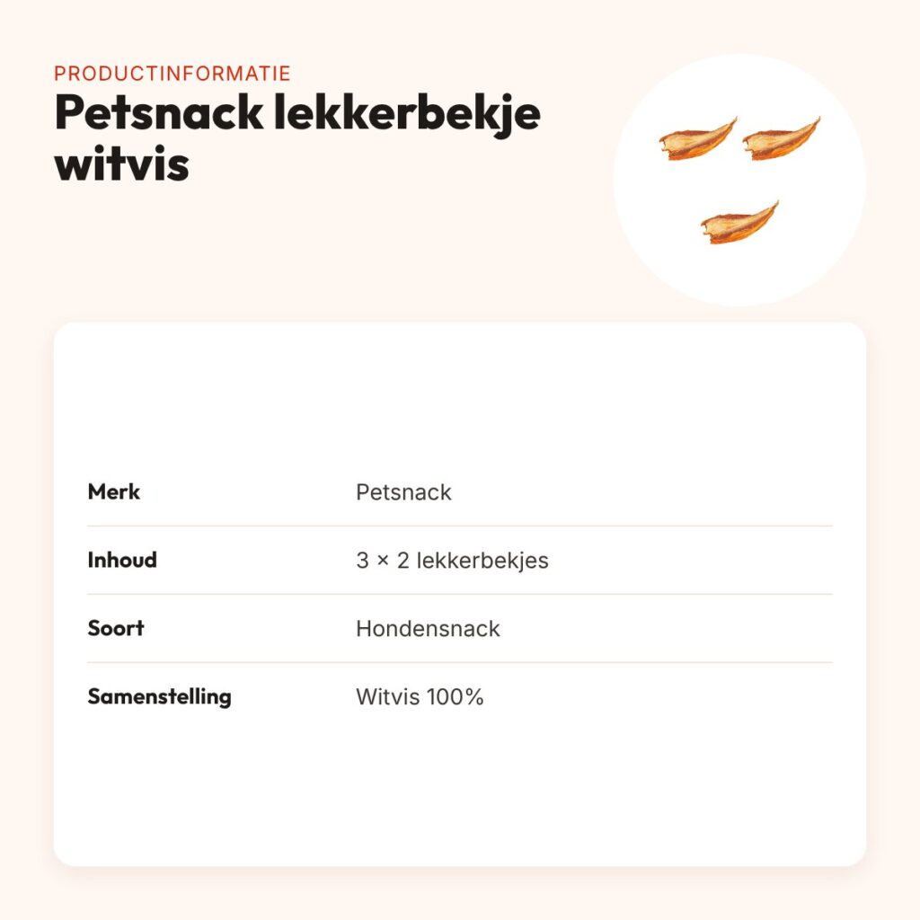 Petsnack lekkerbekje witvis hondensnack – multipack 3 x 2 stuks – productinformatie