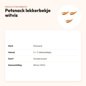Petsnack lekkerbekje witvis hondensnack – multipack 3 x 2 stuks – productinformatie