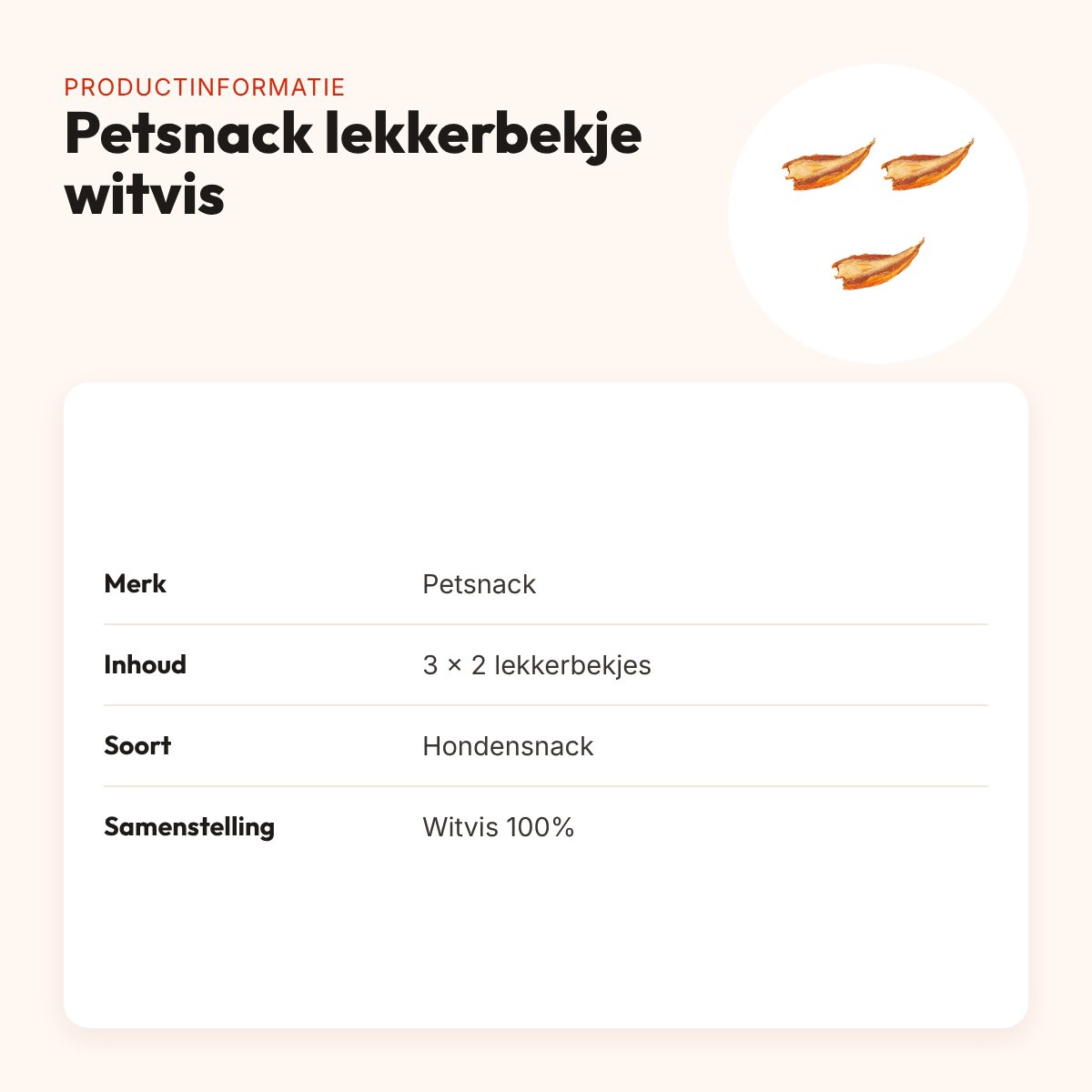 Petsnack lekkerbekje witvis hondensnack – multipack 3 x 2 stuks – productinformatie