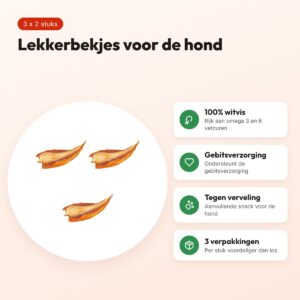 Petsnack lekkerbekje witvis hondensnack – multipack 3 x 2 stuks – voordelen
