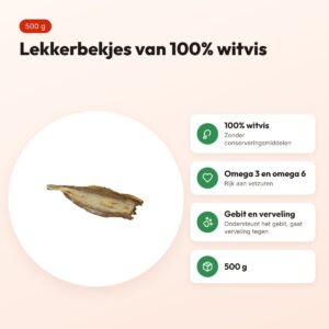 Petsnack lekkerbekjes witvis 500 g – hondensnack – voordelen