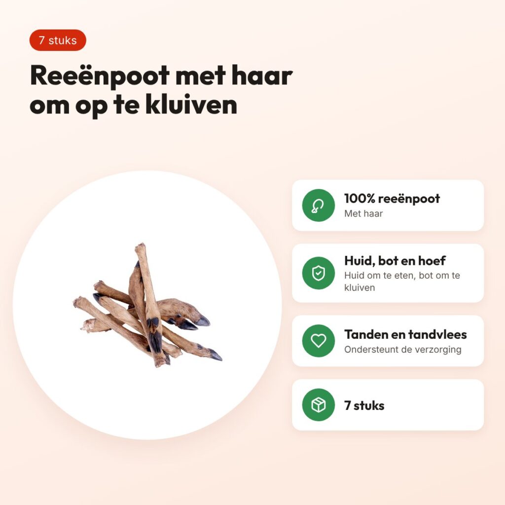 Petsnack reeënpoot met haar 7 stuks – kluifsnack voor honden – voordelen
