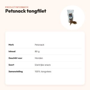 Petsnack tongfilet 80 g – eiwitrijke hondensnack – productinformatie