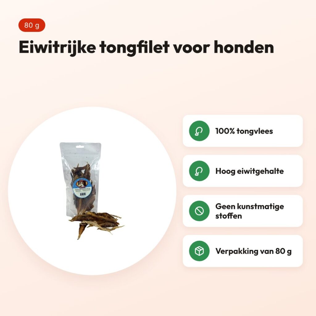 Petsnack tongfilet 80 g – eiwitrijke hondensnack – voordelen