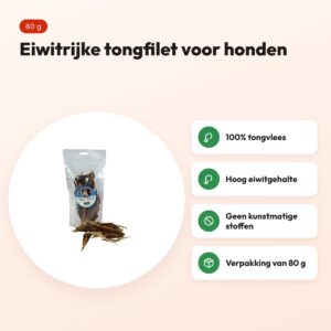 Petsnack tongfilet 80 g – eiwitrijke hondensnack – voordelen