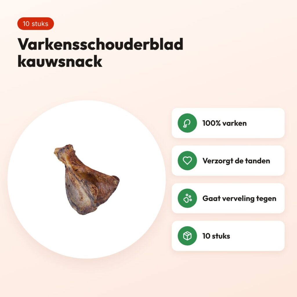 Petsnack varkensschouderblad kauwsnack – 100% varken, 10 stuks – voordelen