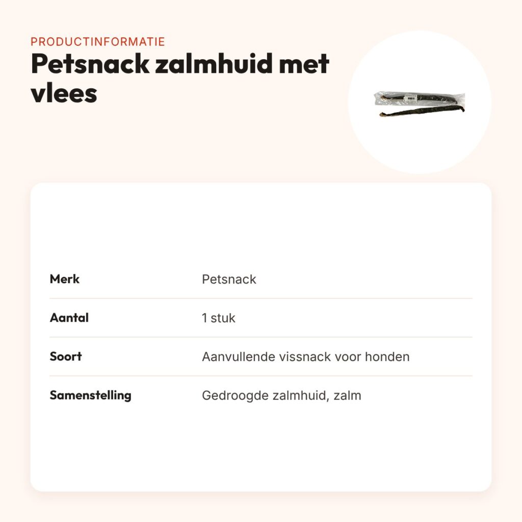Petsnack zalmhuid met vlees los – vissnack voor honden – productinformatie