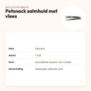 Petsnack zalmhuid met vlees los – vissnack voor honden – productinformatie