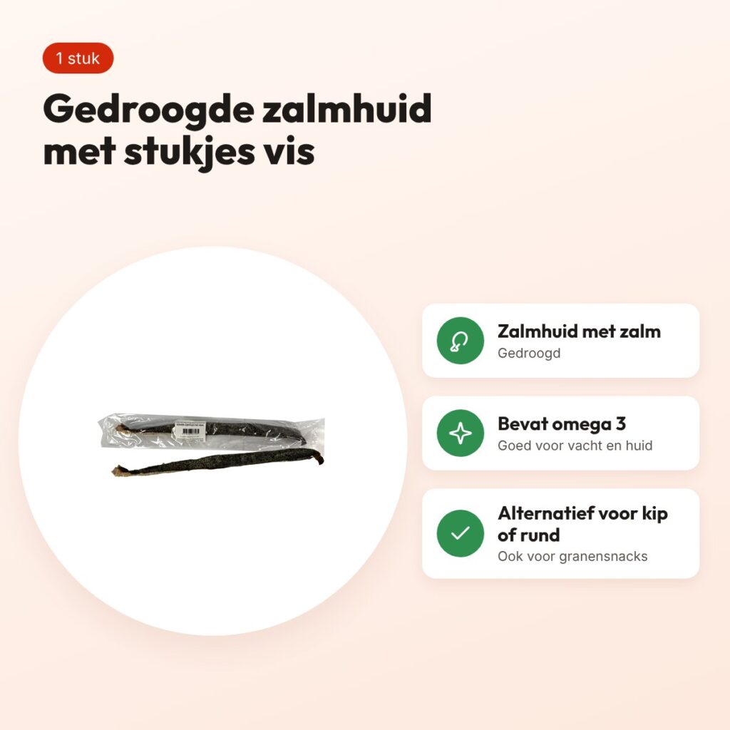 Petsnack zalmhuid met vlees los – vissnack voor honden – voordelen