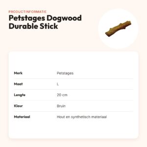 Petstages Dogwood Durable Stick L bruin 20 cm – hondenspeelgoed – productinformatie