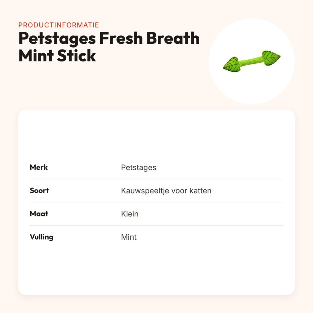 Petstages Fresh Breath Mint Stick kauwspeeltje kat – klein – productinformatie