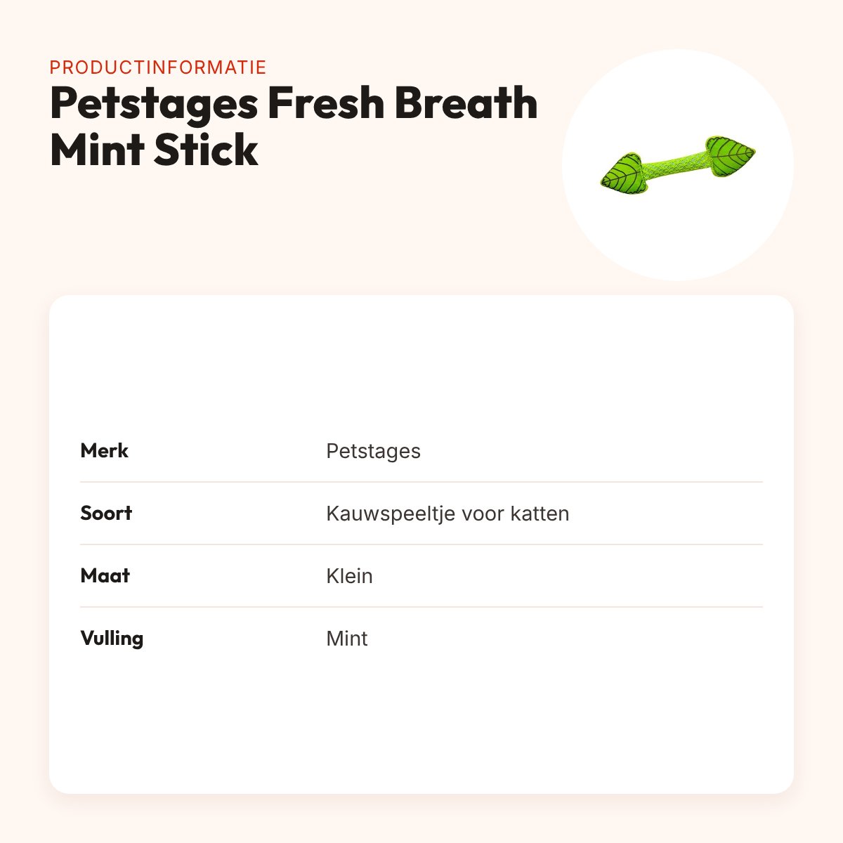 Petstages Fresh Breath Mint Stick kauwspeeltje kat – klein – productinformatie